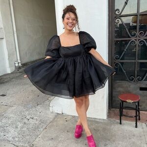 Selkie Puff Dress - Caviar